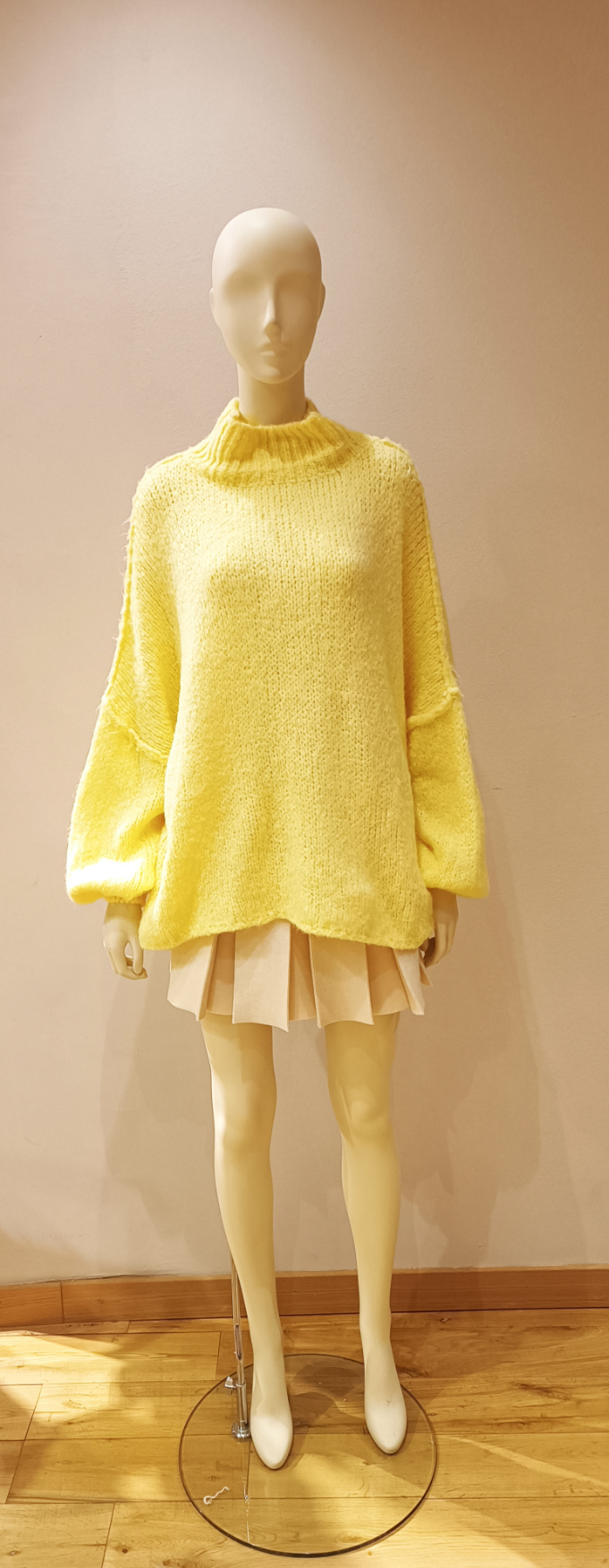 Oversized Pullover mit Aussennähten 'Gelb'
