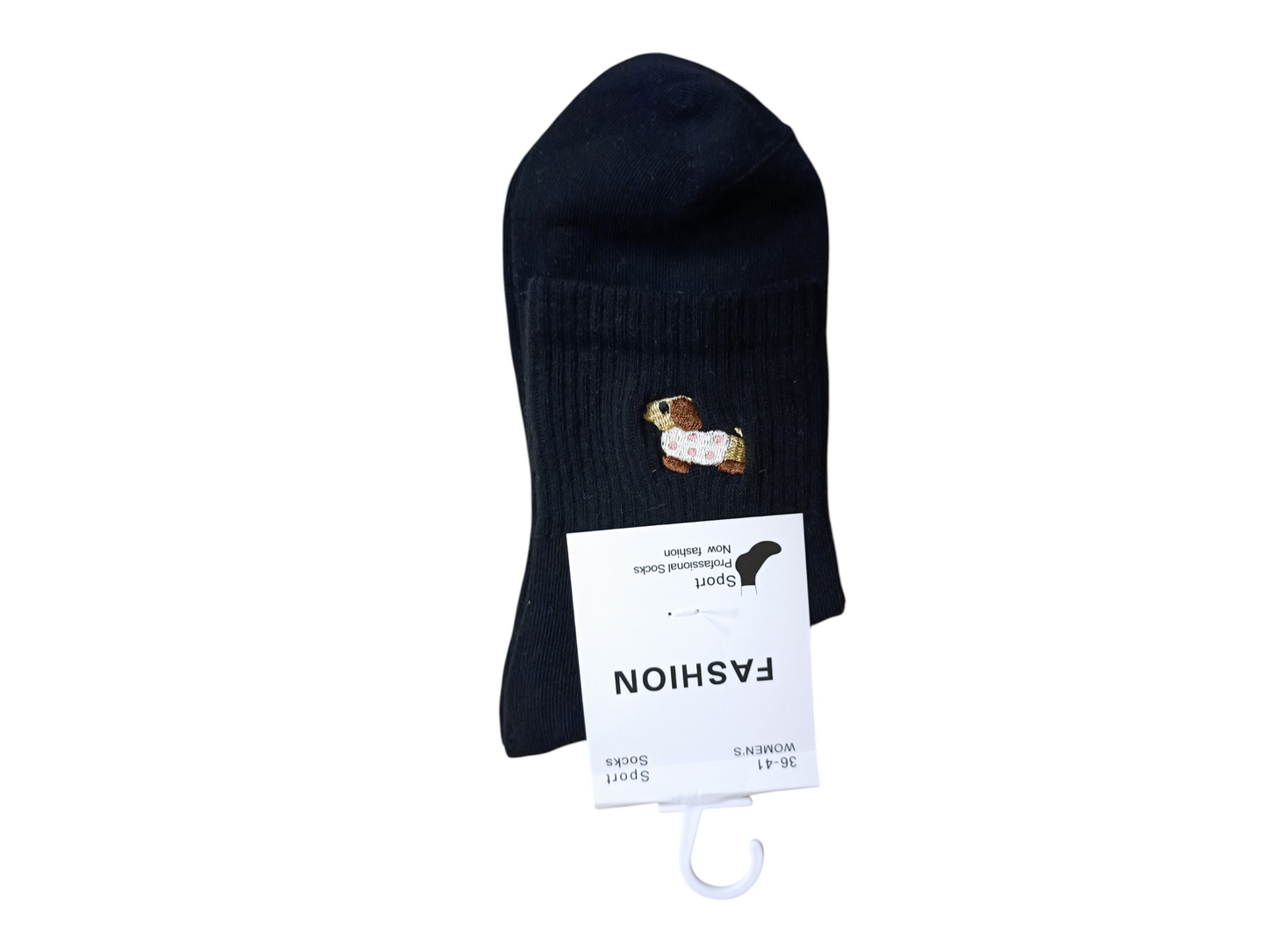 Socke mit Dackel Motiv