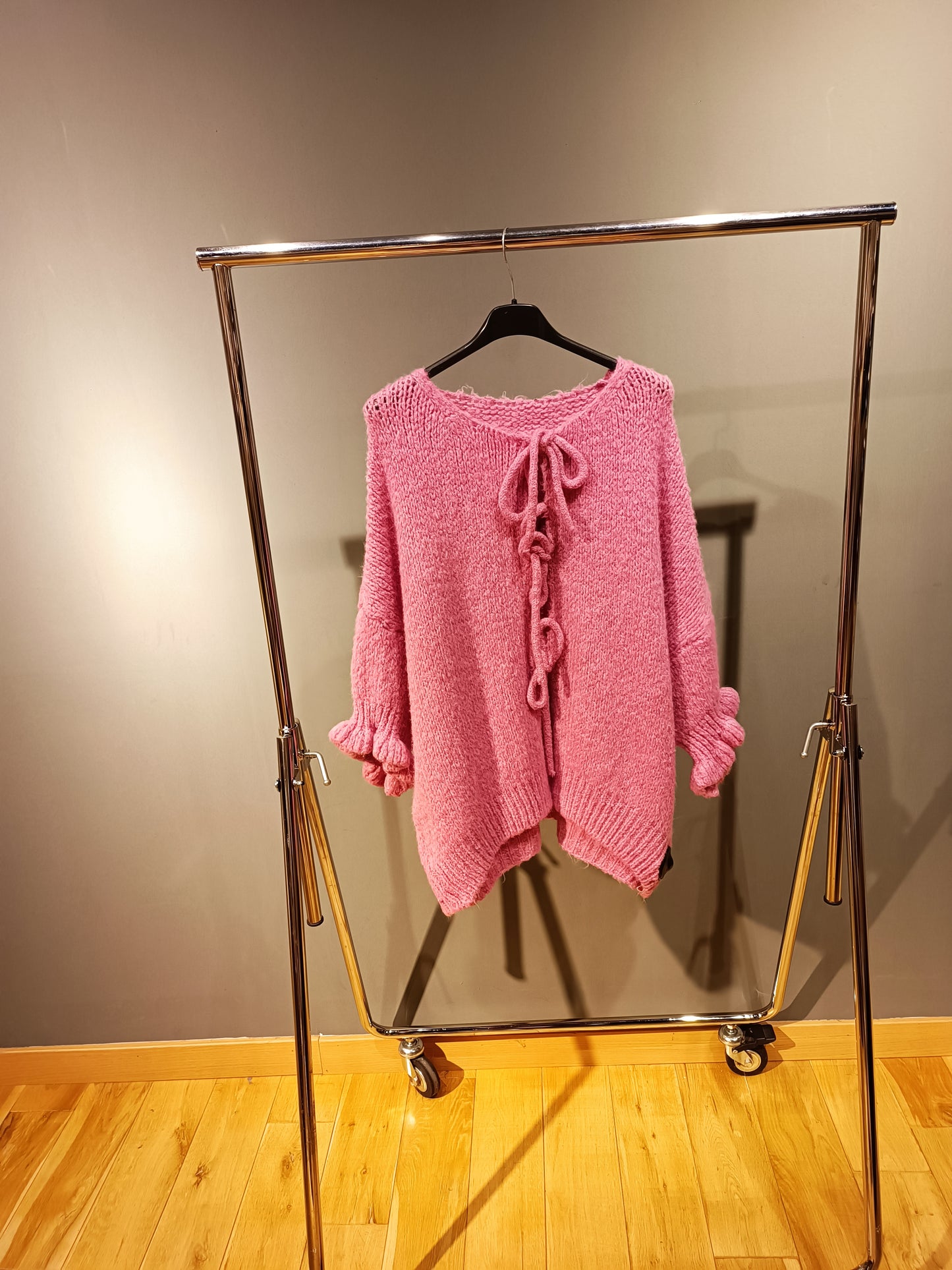 Flausch Cardigan mit Schleifen 'Rosa'