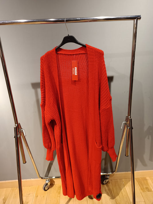 Grobstrick Cardigan 'Rot'