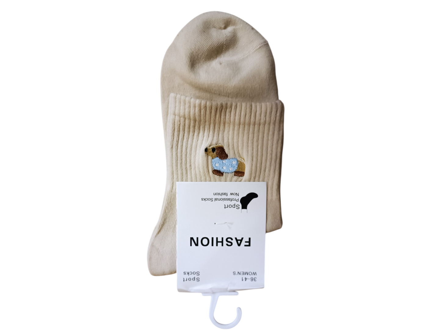 Socke mit Dackel Motiv