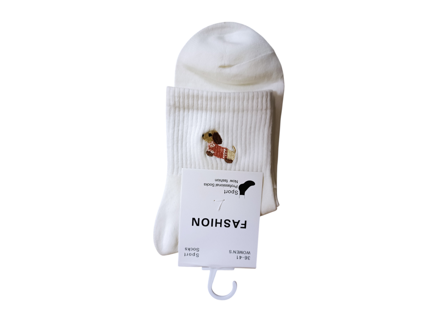 Socke mit Dackel Motiv