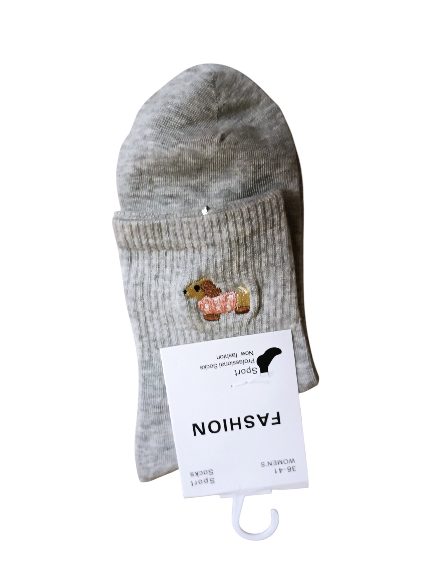Socke mit Dackel Motiv