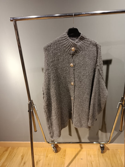 Cardigan mit goldenen Knöpfen 'Anthrazit'