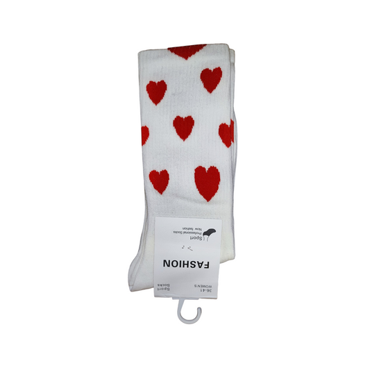 Socke mit Herzchen-Motiv